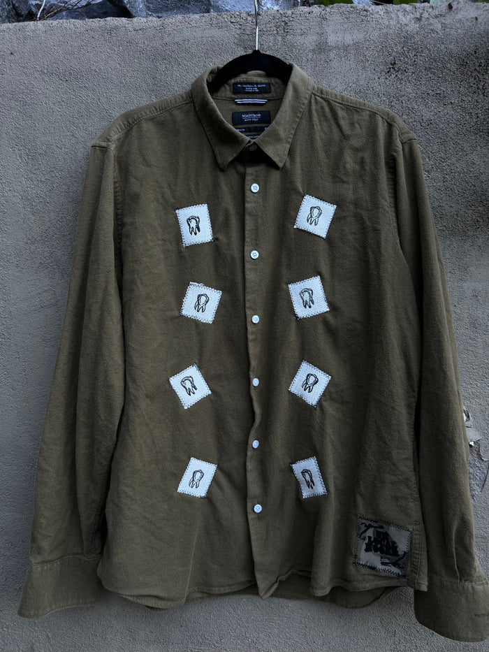 Dog Teeth - Green Flannel Shirt