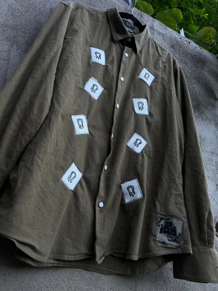 Dog Teeth - Green Flannel Shirt