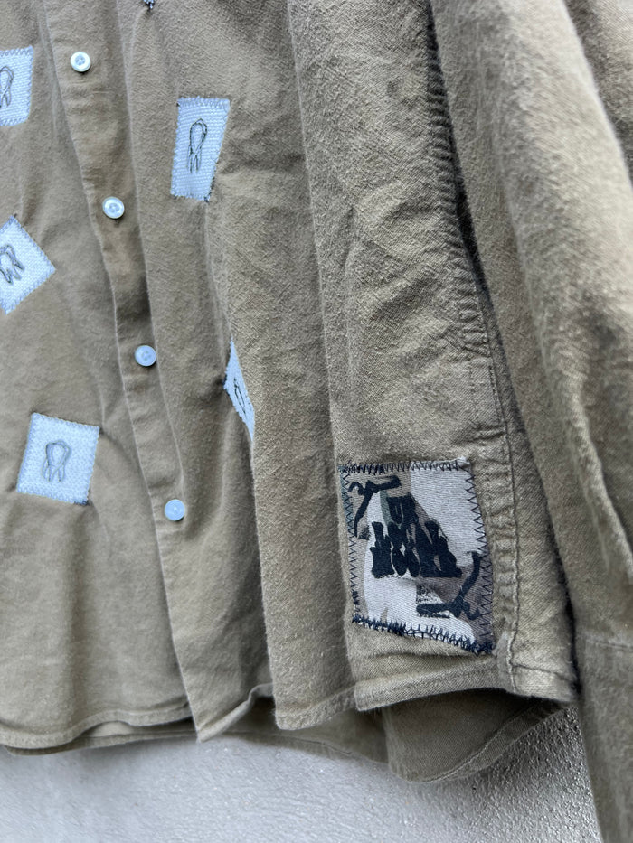 Dog Teeth - Green Flannel Shirt