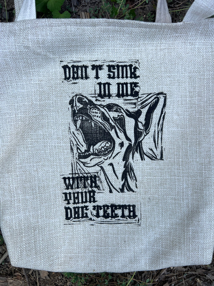 Dog Teeth - Handmade Tote Bag