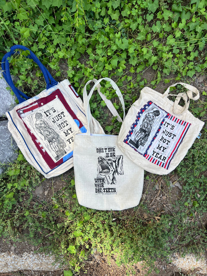 Dog Teeth - Handmade Tote Bag
