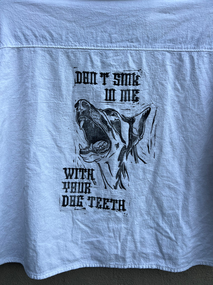Dog Teeth - White Cropped Shirt