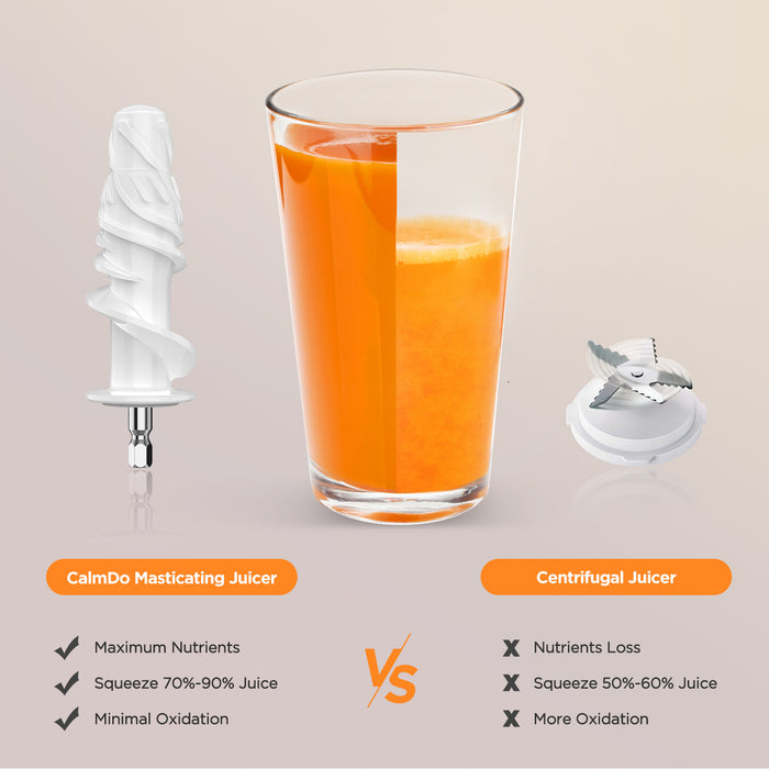 E3C Cold Press Masticating Juicer – Quiet, High-Yield Slow Juicer for Fresh Fruit &amp; Vegetables