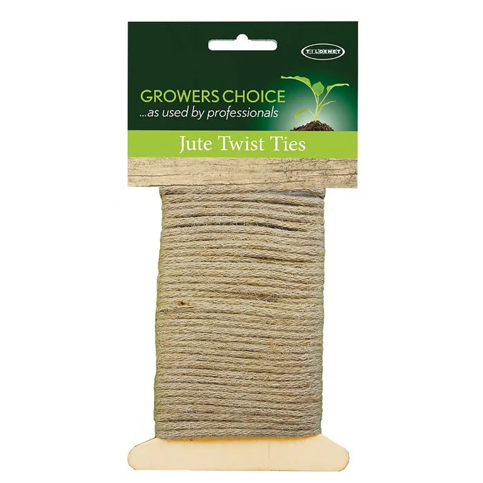 Natural jute twine roll for gardening, brown biodegradable garden string for plant tying