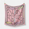 Edda Pink Silk Scarf / 53cm