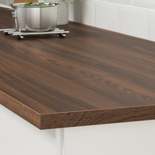 EKBACKEN Worktop, Brown walnut effect/laminate, 186x63.5x2.8cm