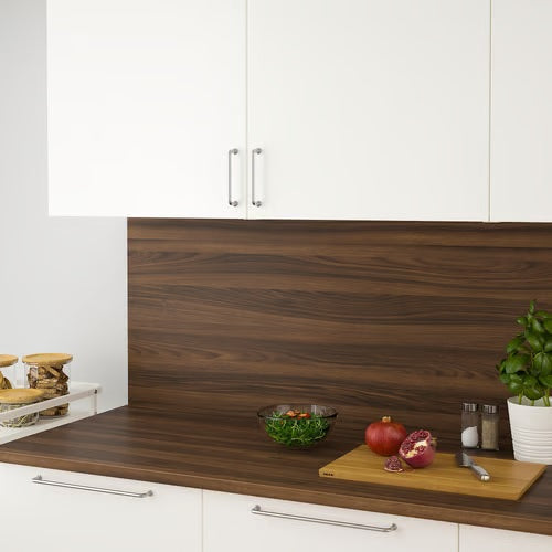 EKBACKEN Worktop, Brown walnut effect/laminate, 186x63.5x2.8cm