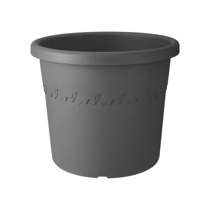 Algarve Cilindro anthracite cylindrical garden planter pot for patio and balcony