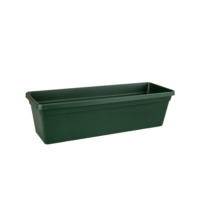 Green Basics Leaf green rectangular garden trough planter - durable outdoor plant container for patio and borders
