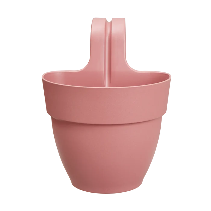 S-shaped rose-coloured metal hanging basket hook Easy Hanger S, small garden bracket for patios and balconies