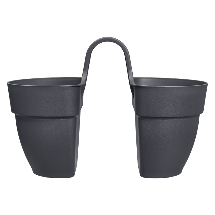 Vibia Campana Flower Twin anthracite twin-flower pendant lamp with two anthracite metal shades