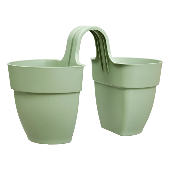Vibia Campana Flower Twin pistachio twin pistachio-coloured flower planters set for patio or indoor display