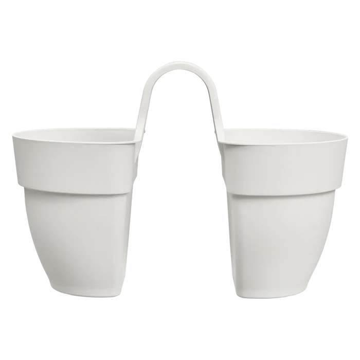 Vibia Campana Flower Twin silky white twin pendant light with two bell-shaped shades