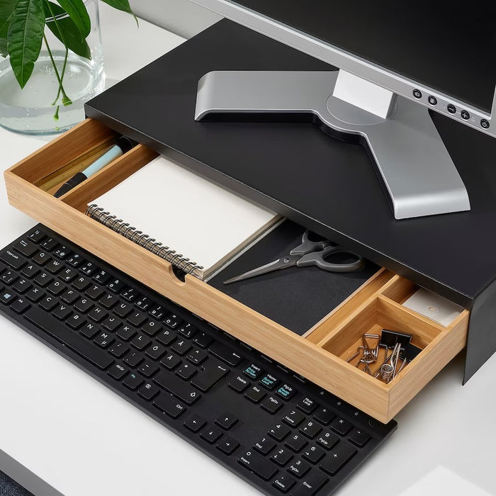 ELLOVEN Monitor stand with drawer, Anthracite