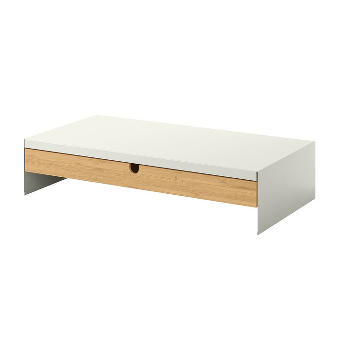 ELLOVEN Monitor stand with drawer, White