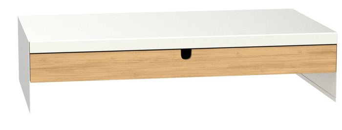 ELLOVEN Monitor stand with drawer, White