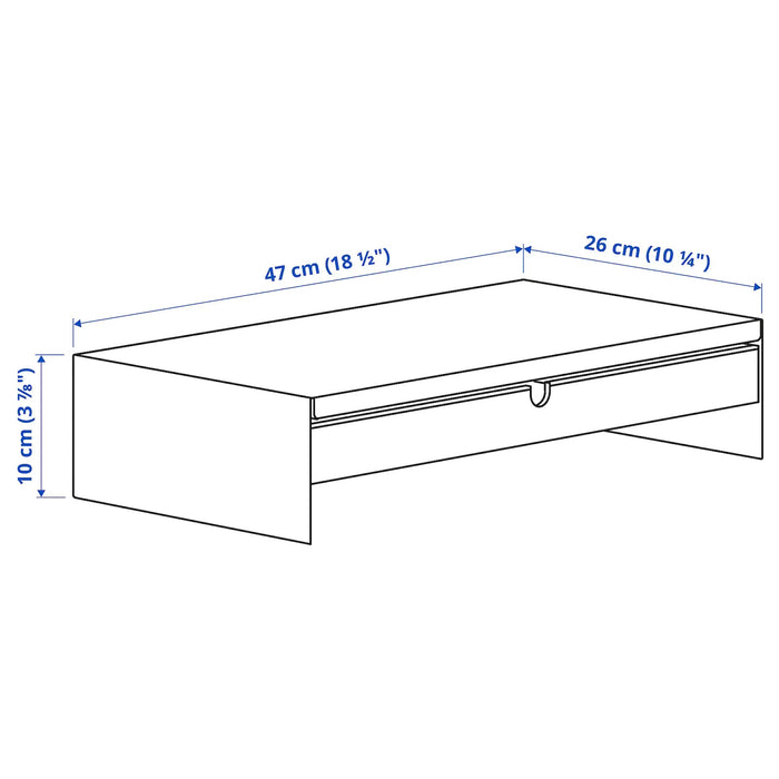 ELLOVEN Monitor stand with drawer, White