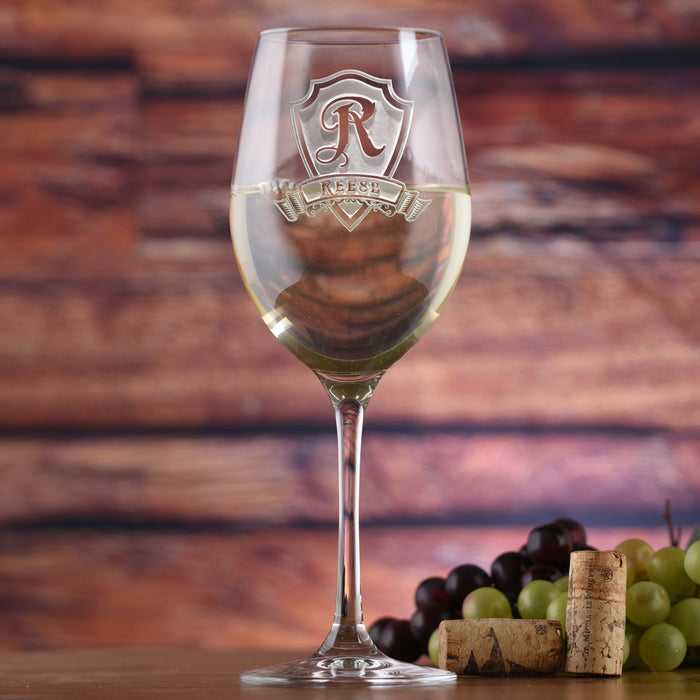 Engraved Stolzle Crystal, White Wine Glass, Personalized