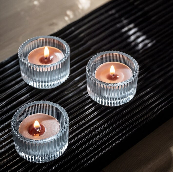 ENSTAKA Scented tealight, Bonfire/grey, 3.5hr, 30pcs