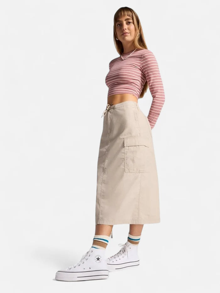 Falda Converse Long Woven Cargo Beige Gris
