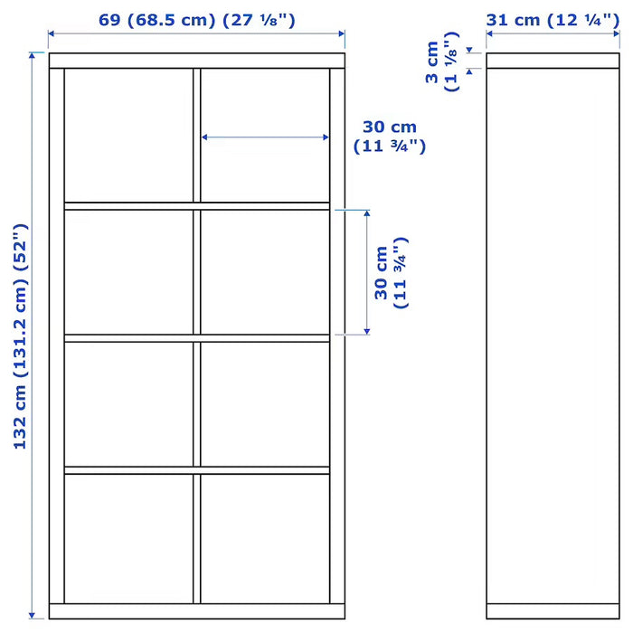FLYSTA Shelving unit, 69x132cm, White