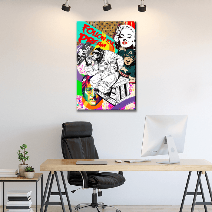 FOLLOW YOUR DREAMS POP ART - REBHORN DESIGN