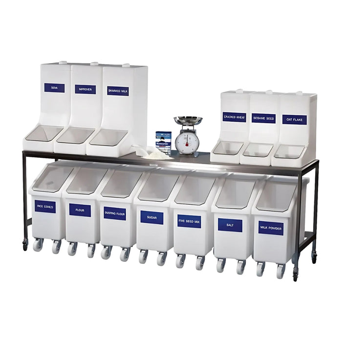 Food Grade Mobile Ingredient Bin with Dispenser Flap – 150L