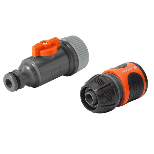 Soaker hose connector and joiner for garden irrigation, quick-fit plastic connector for drip and soaker hoses