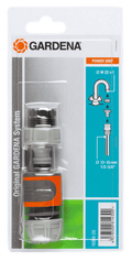 Green plastic quick connection hose coupler with tap adaptor for garden watering systems