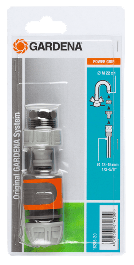 Green plastic quick connection hose coupler with tap adaptor for garden watering systems