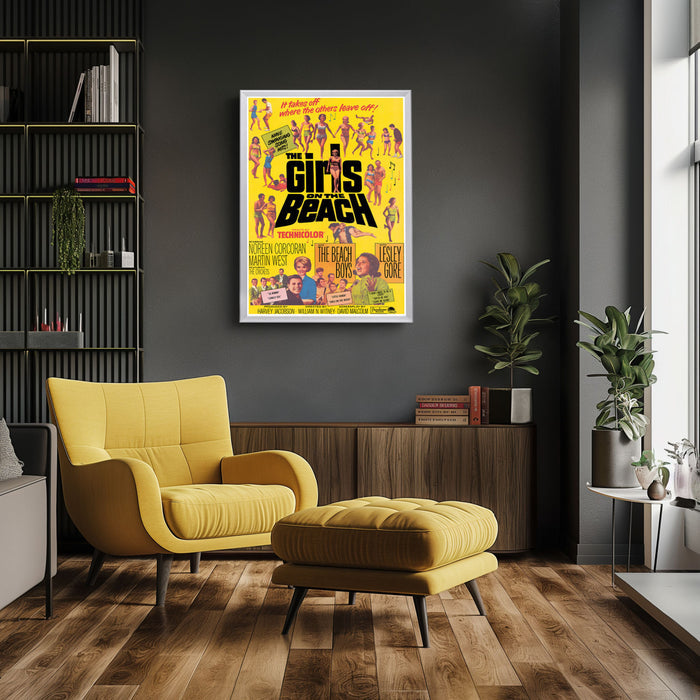 "Girls on the Beach" (1965) Framed Movie Poster