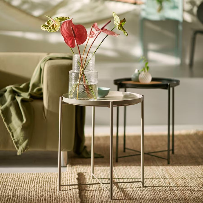 GLADOM Tray table, Dark grey-beige, 45x53cm