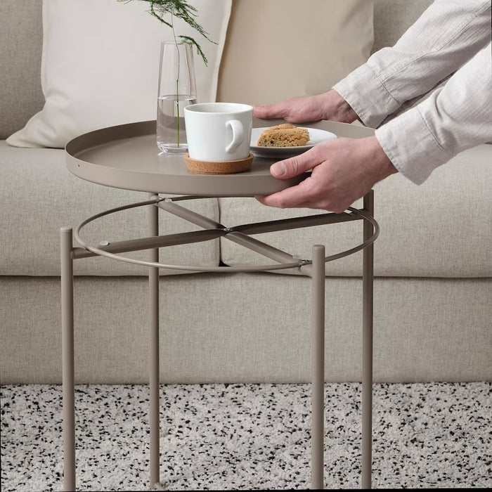 GLADOM Tray table, Dark grey-beige, 45x53cm