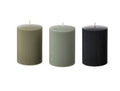 GLASBJORK Scented pillar candle, Cedarwood &  vanilla/green/grey anthracite, 30hr