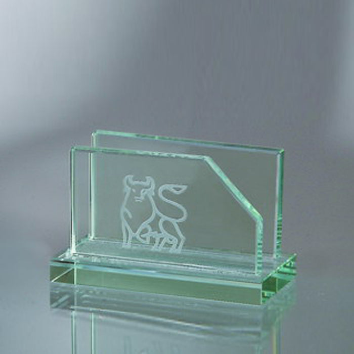 Glass Business Card Holder Award - Personalized