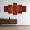 Glowing Aztec Calendar by McAshe 5-Piece Canvas