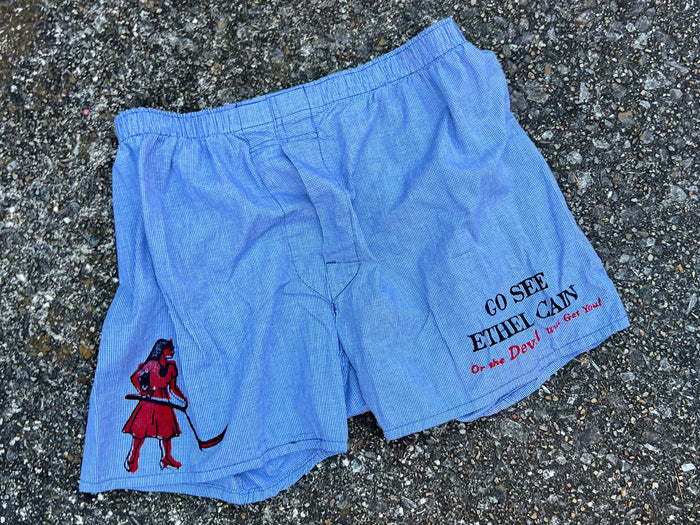 Go See Ethel Cain or the Devil Will Get You - Blue Check Boxer Shorts