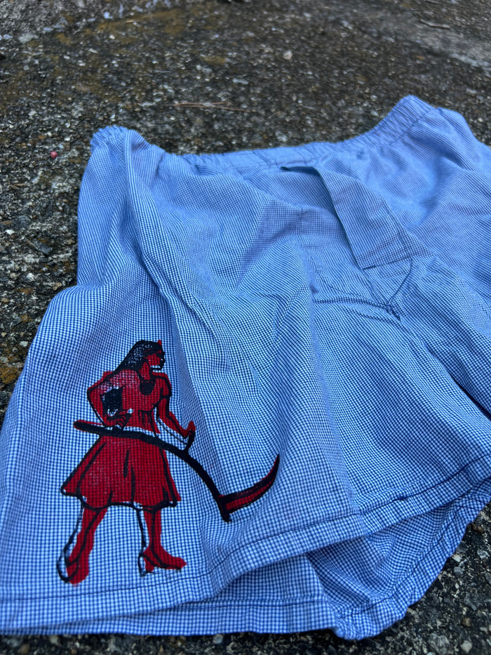 Go See Ethel Cain or the Devil Will Get You - Blue Check Boxer Shorts