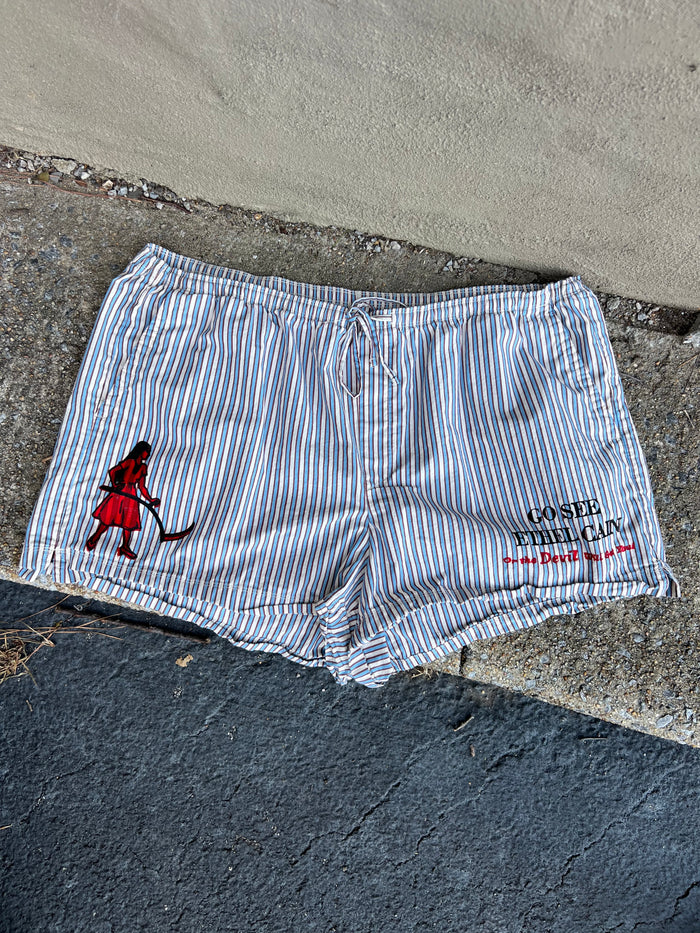 Go See Ethel Cain or the Devil Will Get You - Blue Striped Shorts