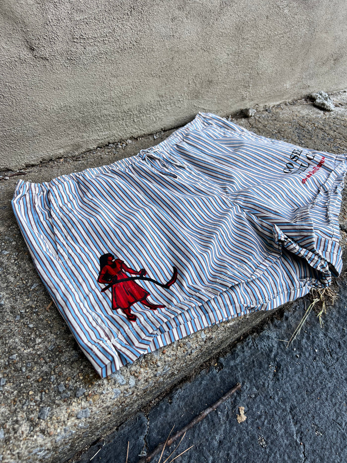 Go See Ethel Cain or the Devil Will Get You - Blue Striped Shorts