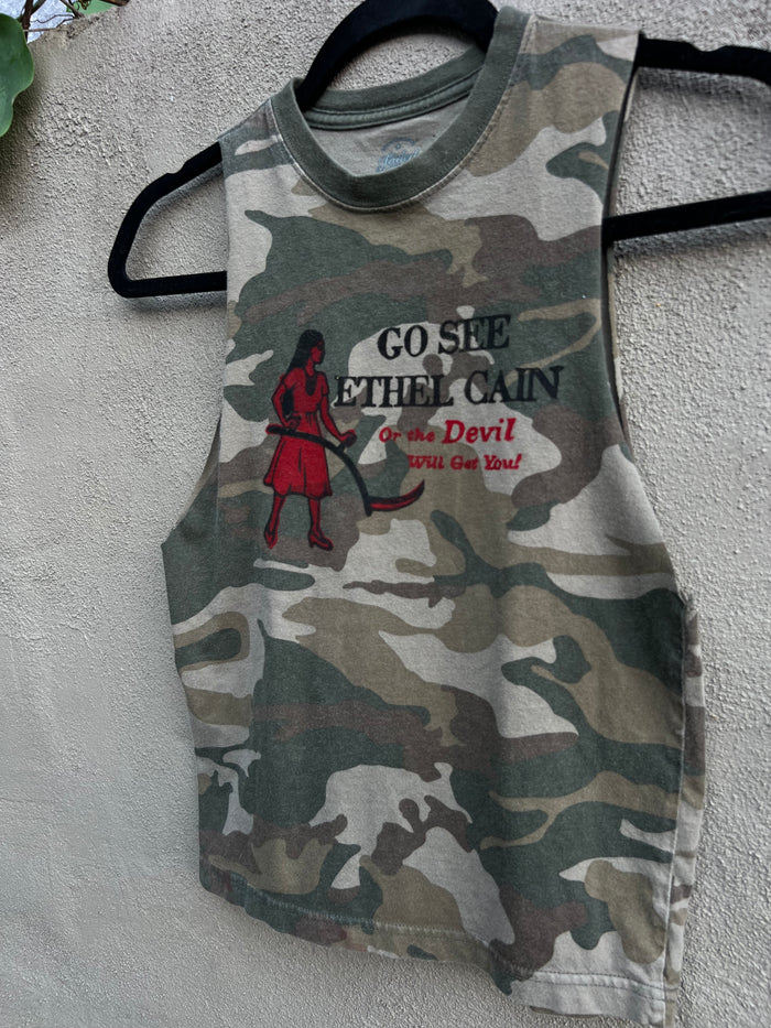 Go See Ethel Cain or the Devil Will Get You - Camo Faded Glory Muscle Tank