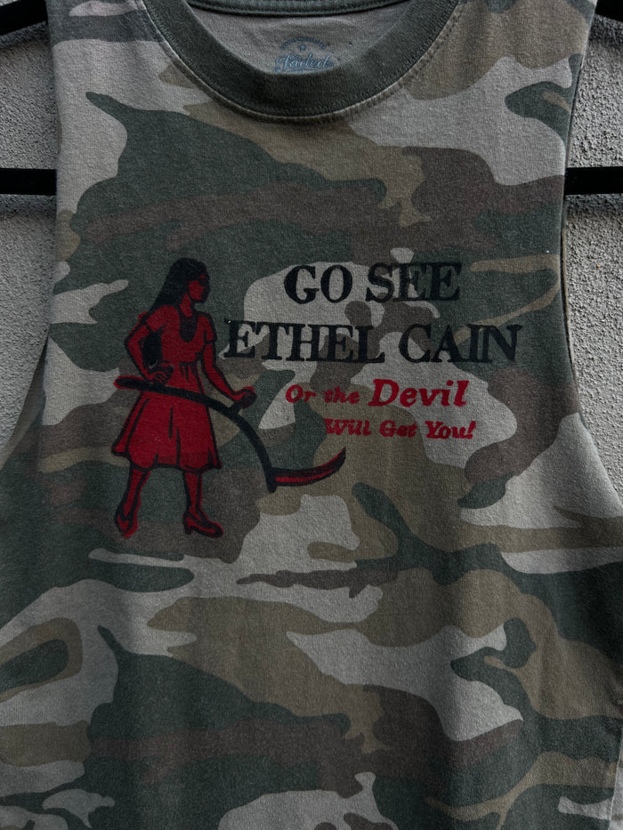 Go See Ethel Cain or the Devil Will Get You - Camo Faded Glory Muscle Tank