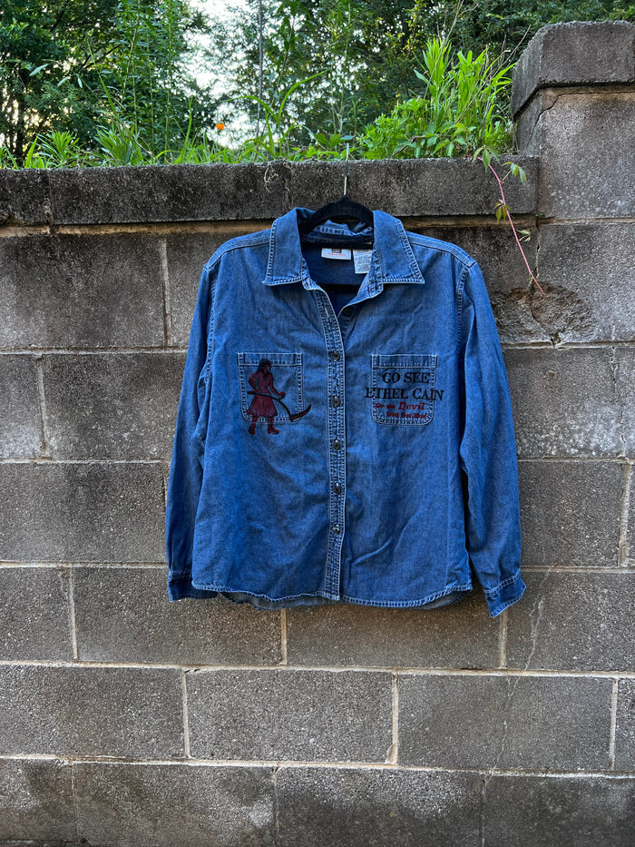 Go See Ethel Cain or the Devil Will Get You - Faded Glory Denim Shirt
