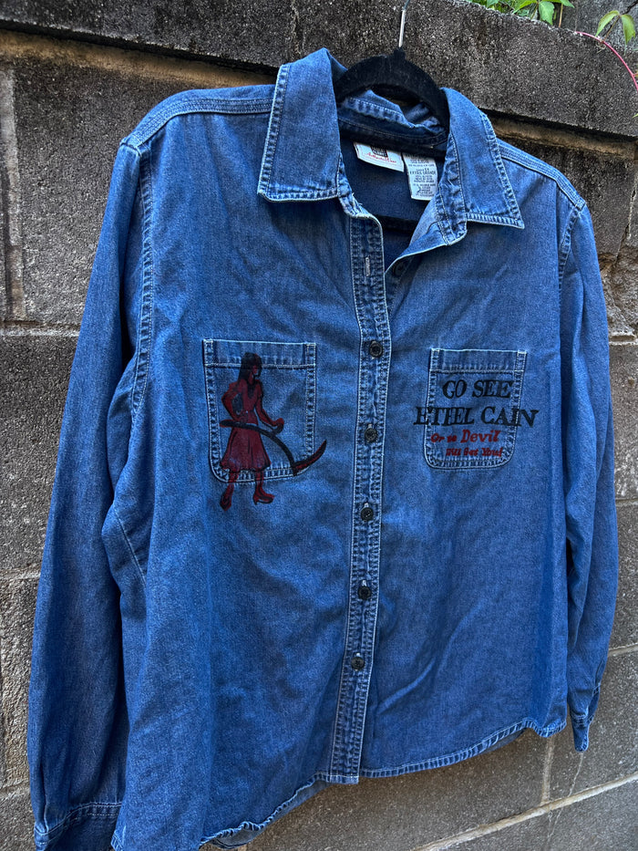 Go See Ethel Cain or the Devil Will Get You - Faded Glory Denim Shirt