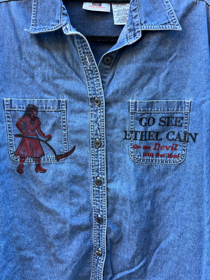 Go See Ethel Cain or the Devil Will Get You - Faded Glory Denim Shirt
