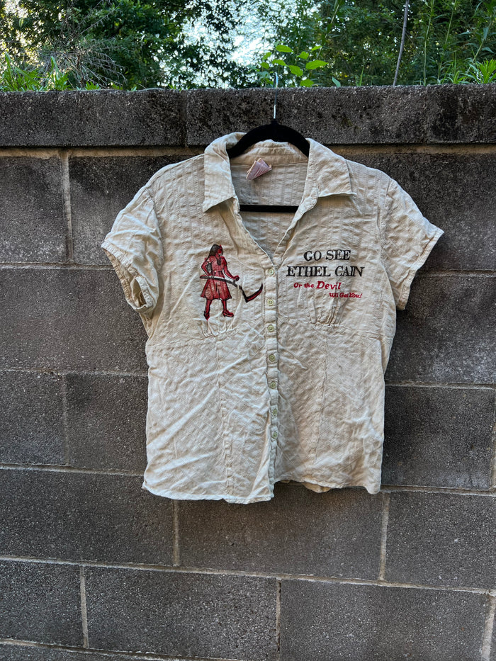 Go See Ethel Cain or the Devil Will Get You - Faded Glory Taupe Shirt