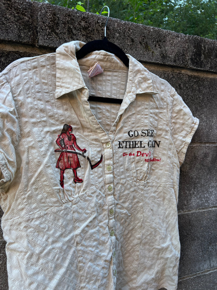Go See Ethel Cain or the Devil Will Get You - Faded Glory Taupe Shirt