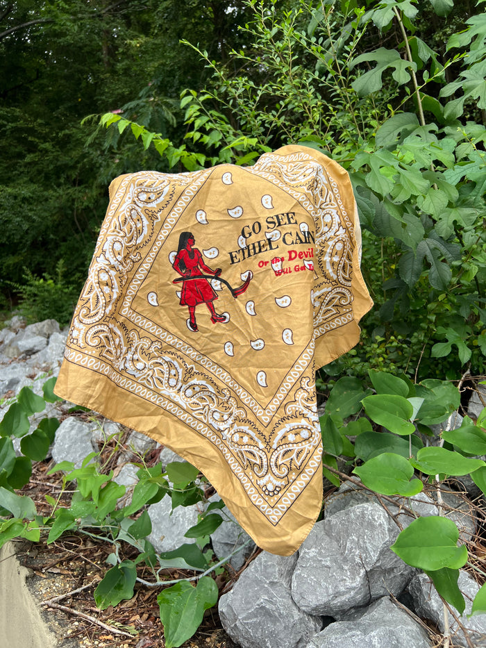 Go See Ethel Cain or the Devil Will Get You - Gold Bandanna