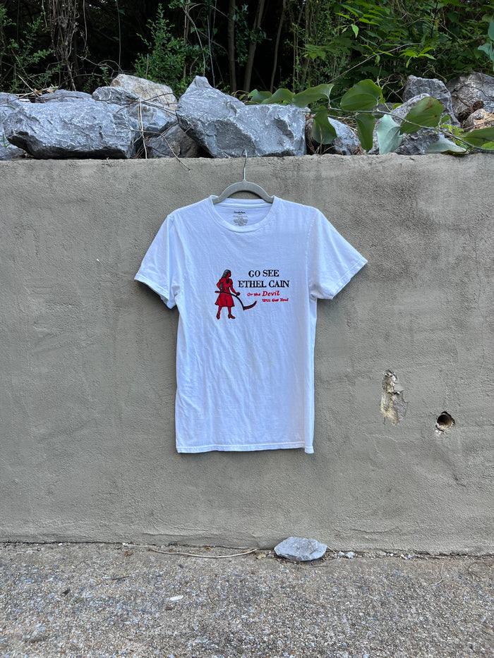 Go See Ethel Cain or the Devil Will Get You - Goodfellow White TShirt