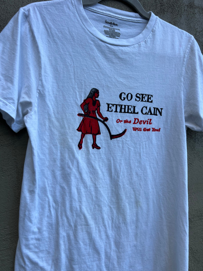 Go See Ethel Cain or the Devil Will Get You - Goodfellow White TShirt